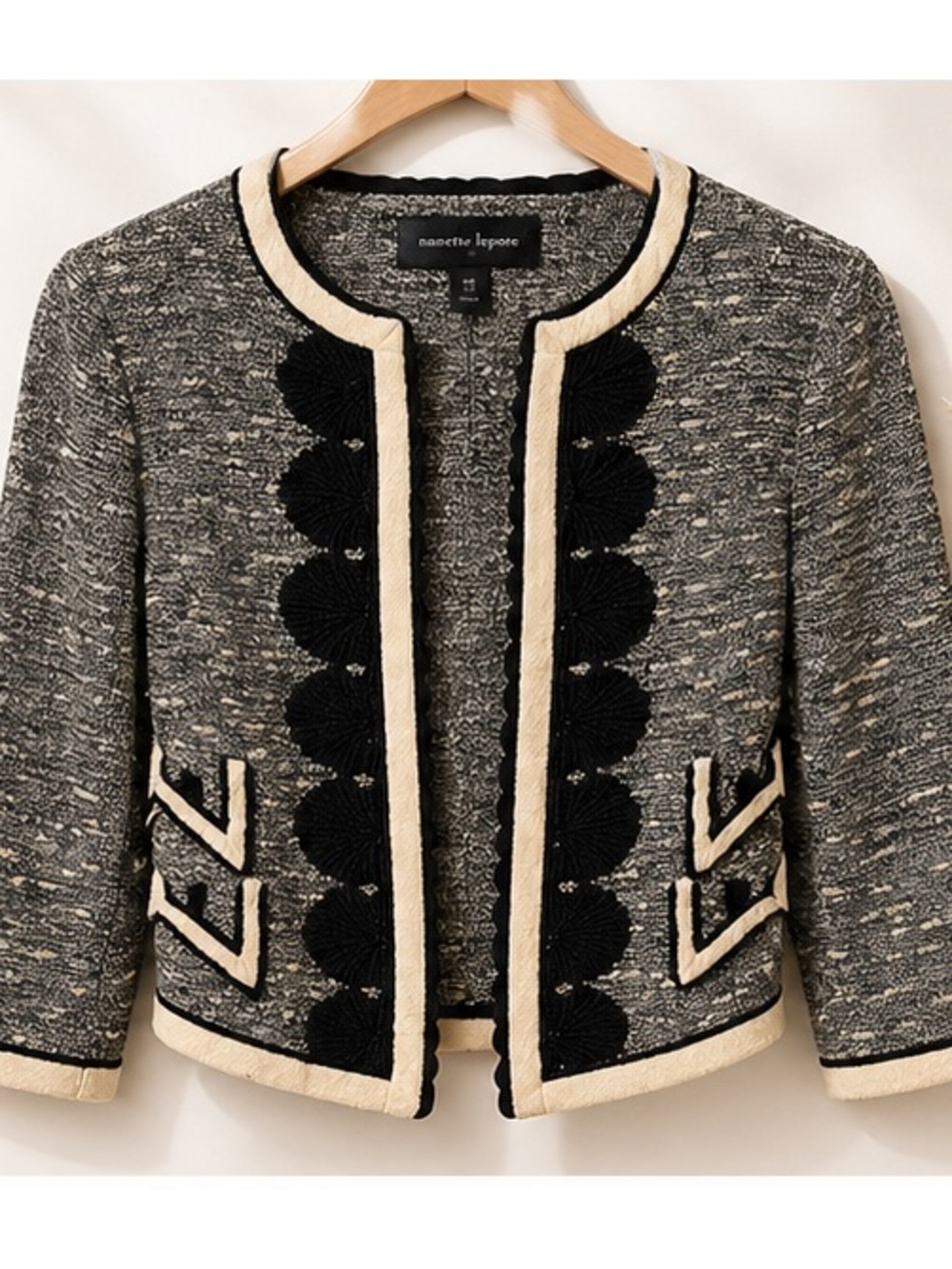 Nanette Lapore black & White Cropped Tweed Jacket - Women's